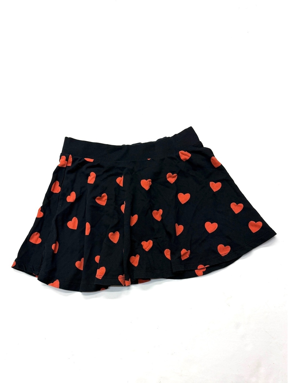 Mini Rodini Organic Black Twirl Skirt Red Heart Print 128/134 7-9 Years